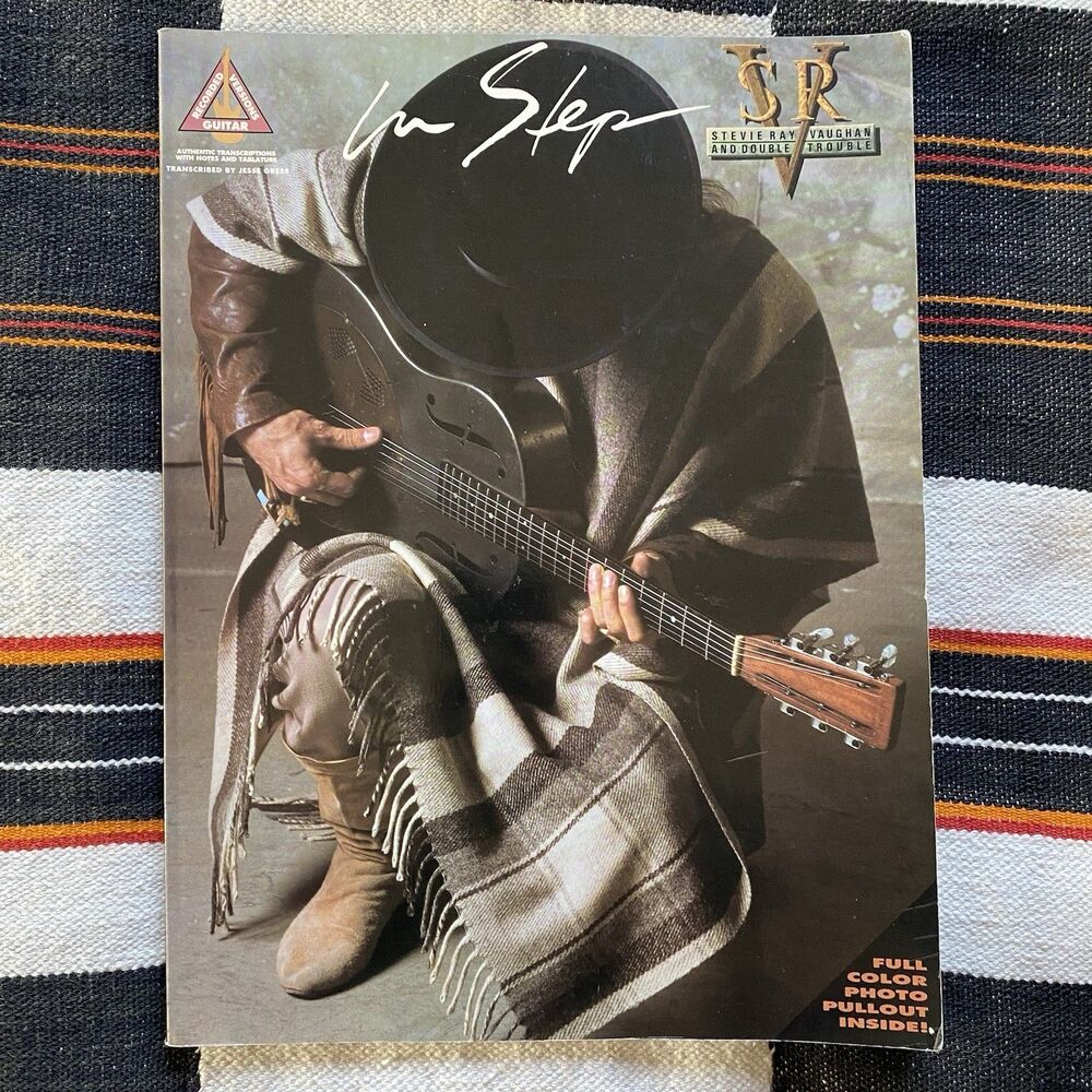Vtg 1990s Stevie Ray Vaughn in Step Srv guitar tab recorded versions songbook
